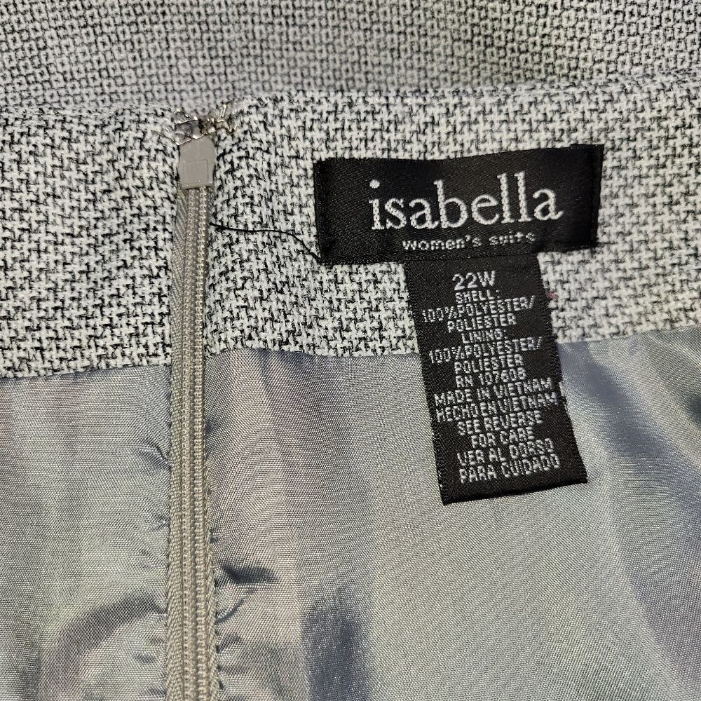 Isabella Grey Square Print Back Ruffle Midi Skirt Business Suit Women's Size 22W - Picture 4 of 7